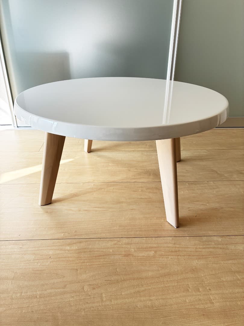 【美品】tac INTERIOR 円形ローテーブル ホワイト