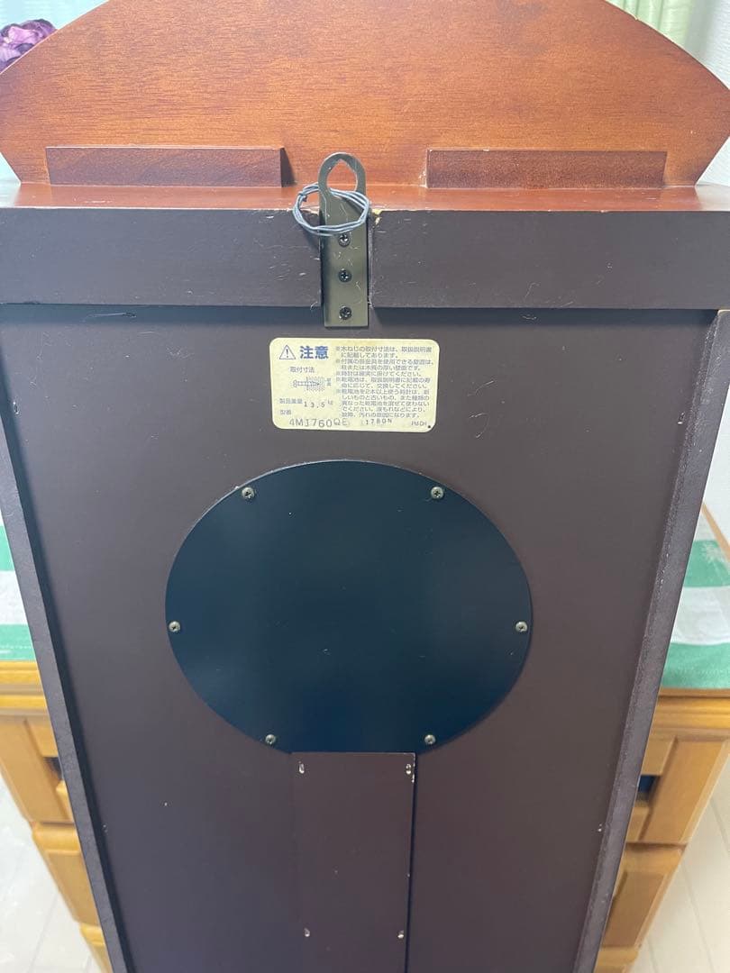 柱時計 木製　6曲音楽付き