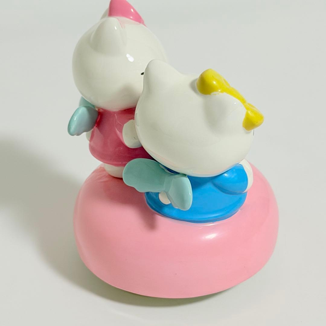 【日本限定】ハローキティ 陶器製 キティ&ミミィ オルゴール 星に願いを
