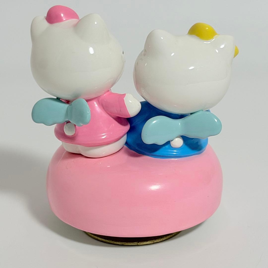 【日本限定】ハローキティ 陶器製 キティ&ミミィ オルゴール 星に願いを