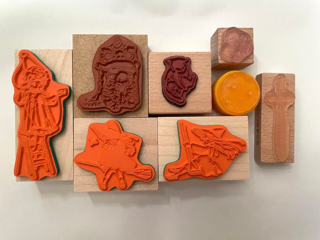 最終値下げ　海外ゴム印　レア　魔女　猫　天使　花　チーズ　可愛い　手帳