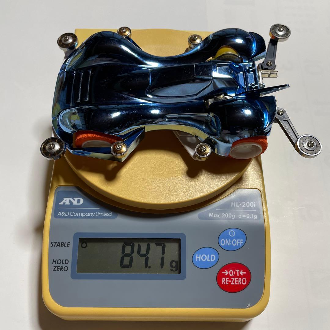 ミニ四駆　スピンアックスブルーメッキボディー