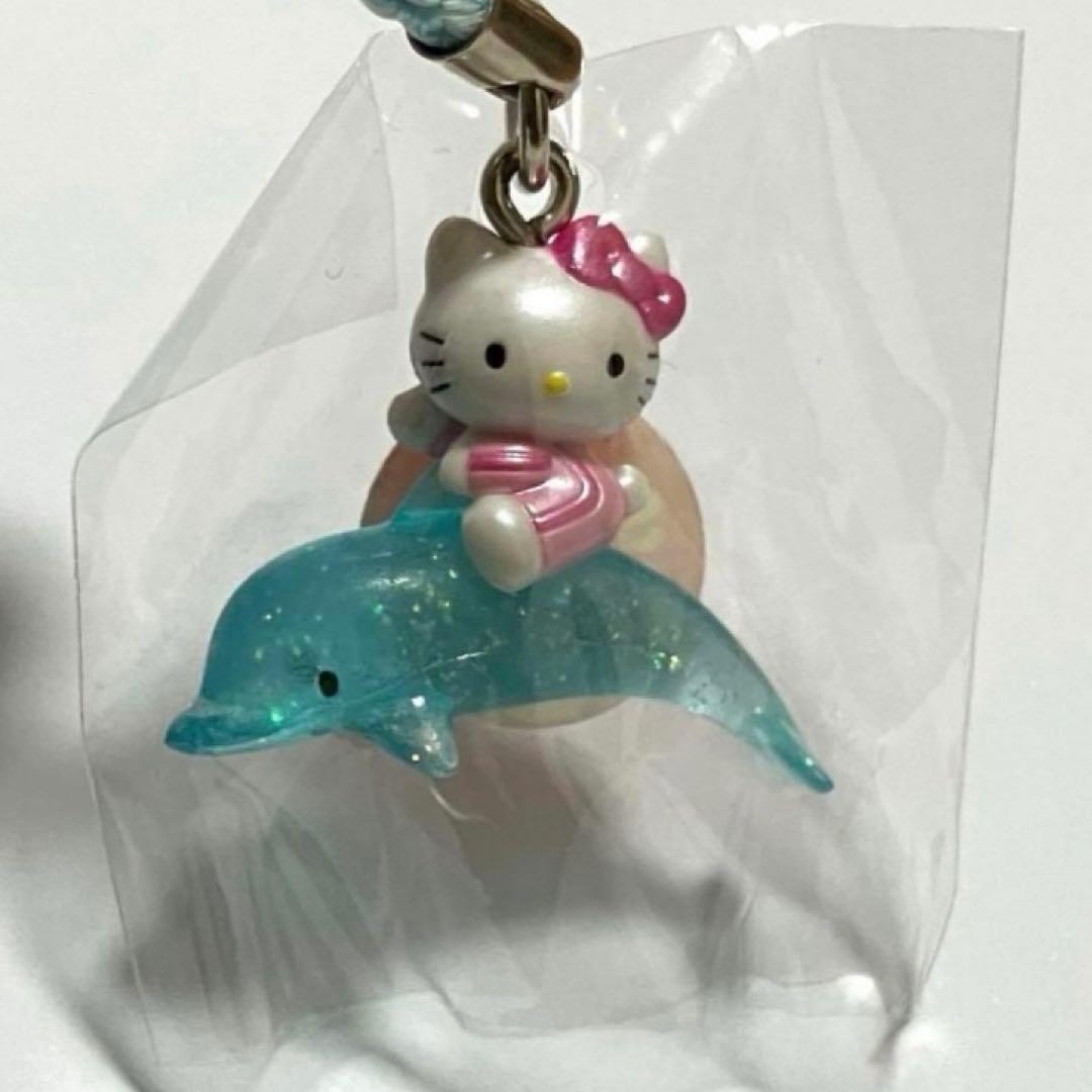 【未使用】ハローキティ オーロラねつけ 根付け ドルフィン イルカ ストラップ