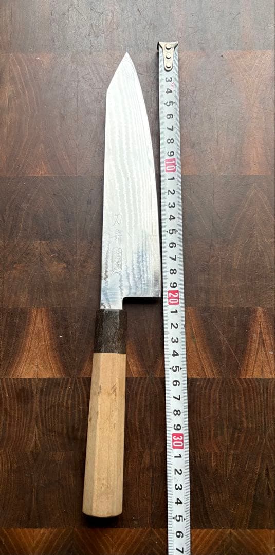 刀舟技研　ダマスカス　切付　和　牛刀　210mm 包丁　VG10 ステンレス