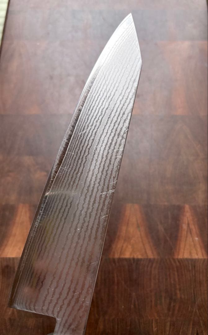 刀舟技研　ダマスカス　切付　和　牛刀　210mm 包丁　VG10 ステンレス