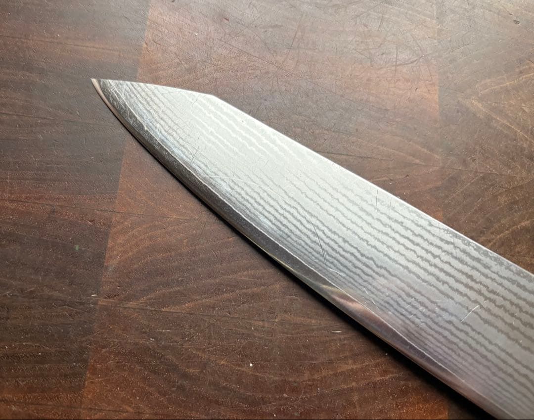 刀舟技研　ダマスカス　切付　和　牛刀　210mm 包丁　VG10 ステンレス