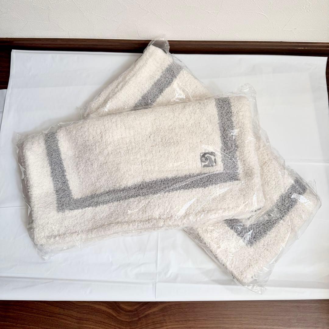 美品 kashwere フレームクッションカバー グレー/ホワイト2点セット