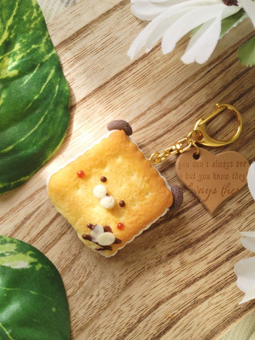 ♡クリームサンドビスケット♡こいぬ フェイクスイーツ チャーム 樹脂粘土