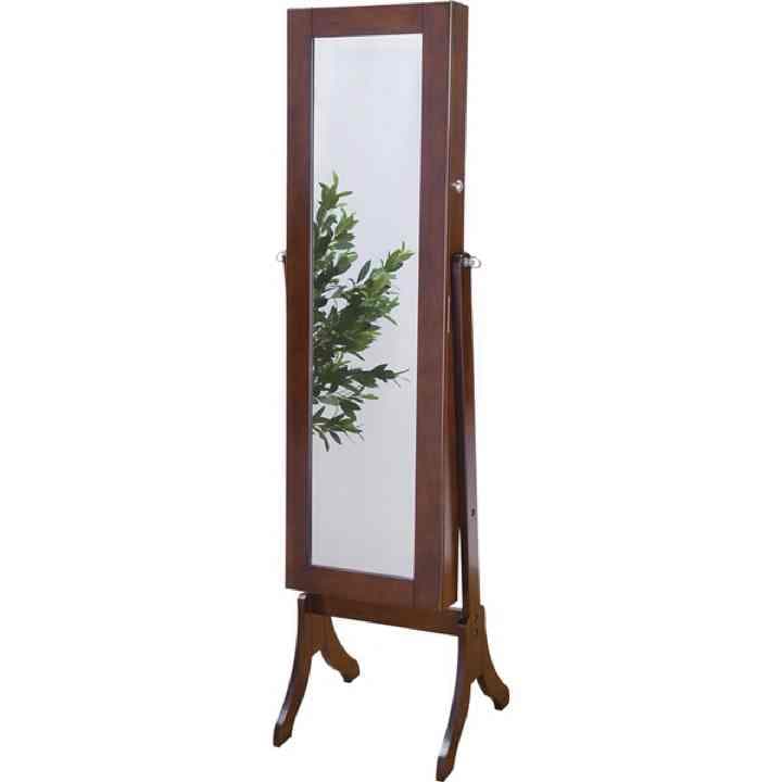 インテリアジュエリー収納ミラーハイタイプ　ブラウン☆