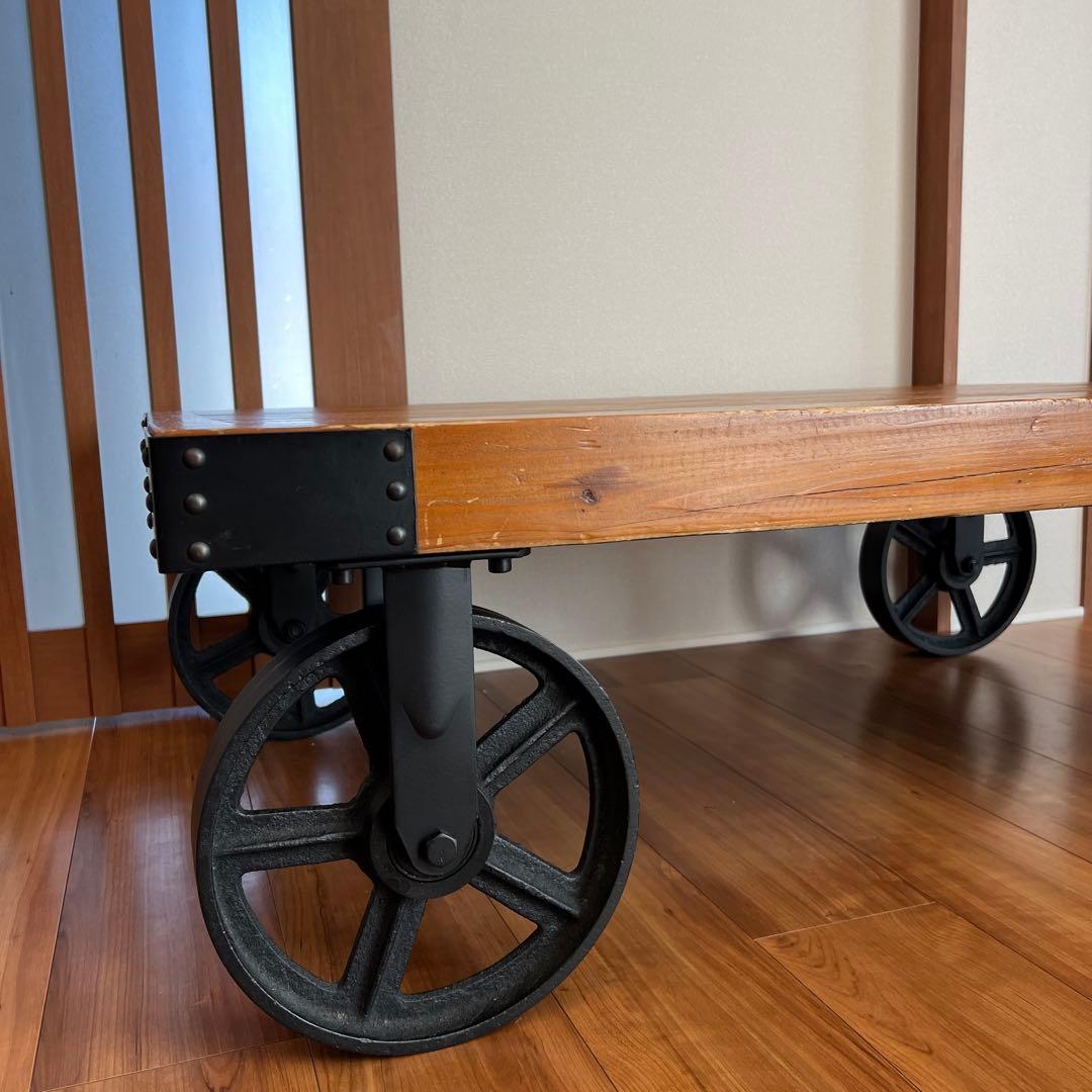 ローテーブル　センターテーブル　アメリカン　タイヤ　ウッド　※ほぼ送料代です！