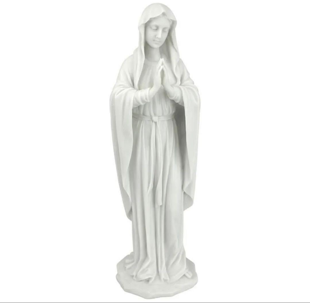 大理石風 聖母マリア像 彫像 彫刻高さ 約29ｃｍ キリスト教美術 カトリック