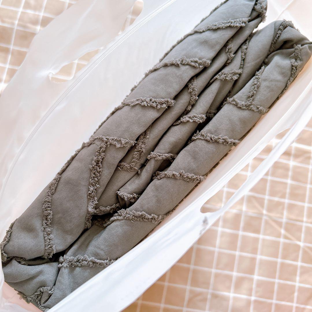 【色: ブラック】 通気性の良い リーフタフテッド布団カバー シングル3点セット