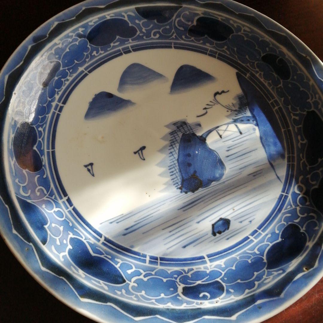 古伊万里　染付大皿　29.8cm　天明期