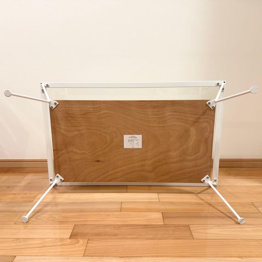 お値下げ★フランフラン メリオル ガラス テーブル L ホワイト ナチュラル