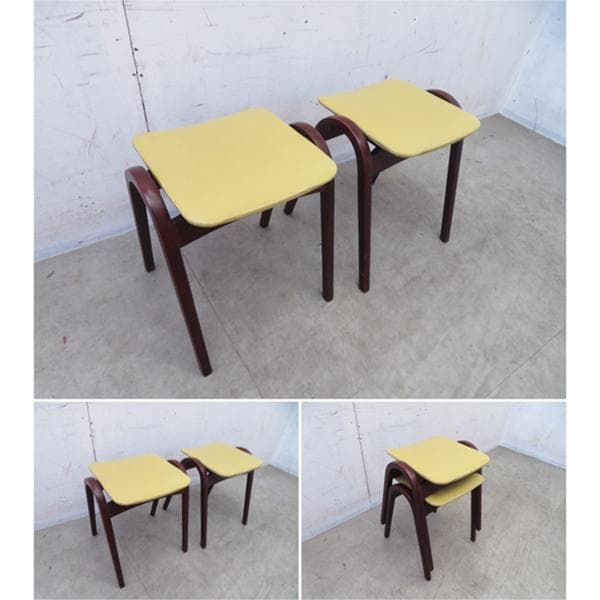 秋田木工■剣持スツール■No.202■2脚セット■スタッキング■名作■剣持勇■