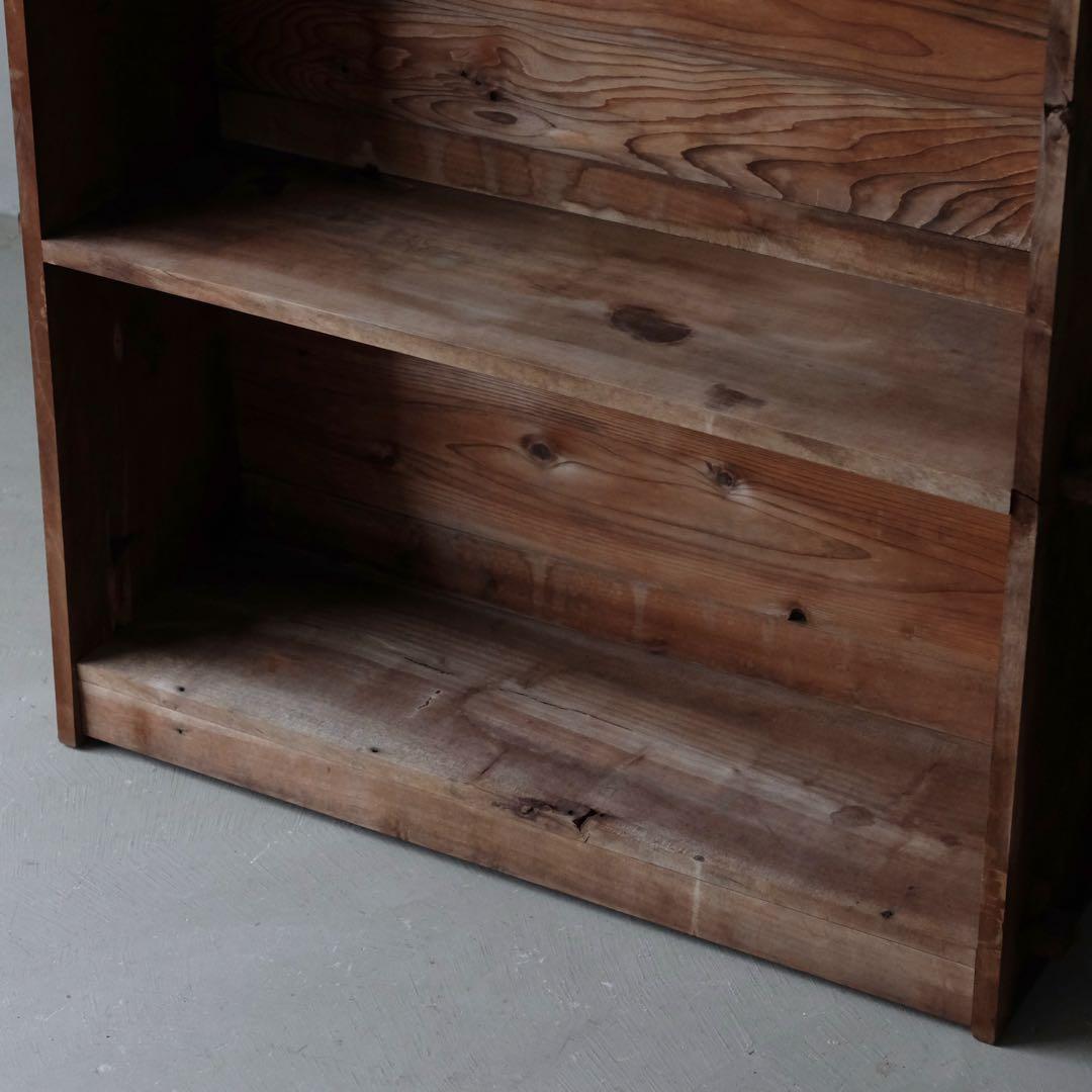 桜材 4段楔式本棚　陳列棚 収納棚 ブックシェルフ ラック 古家具 アンティーク