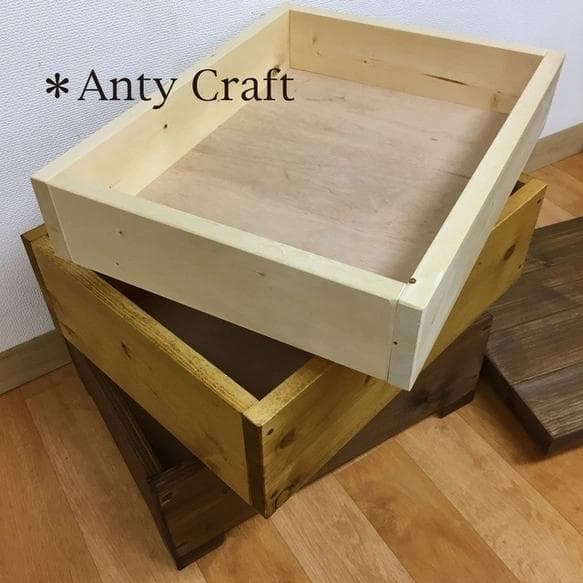 ハンドメイド木製チェスト 引き出し付き