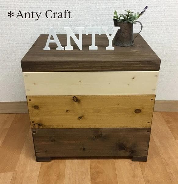 ハンドメイド木製チェスト 引き出し付き