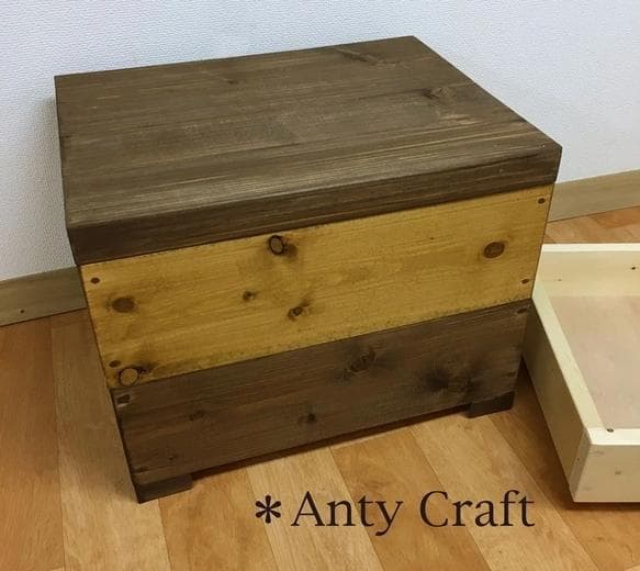 ハンドメイド木製チェスト 引き出し付き