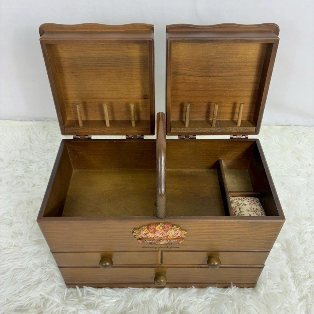G-WOOD by gentie 木製 裁縫箱 ソーイングボックス 昭和レトロ - メルカリ