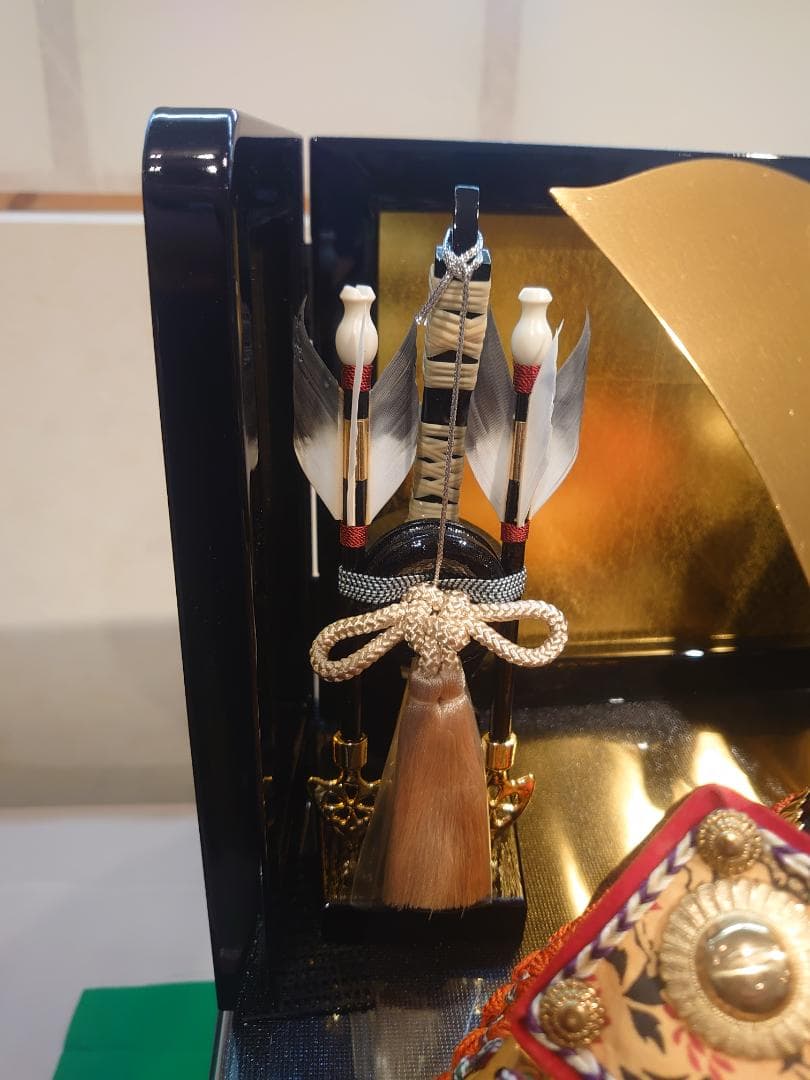 ●収納式　●五月人形フルセット●　中鍬形金兜　コンパクト