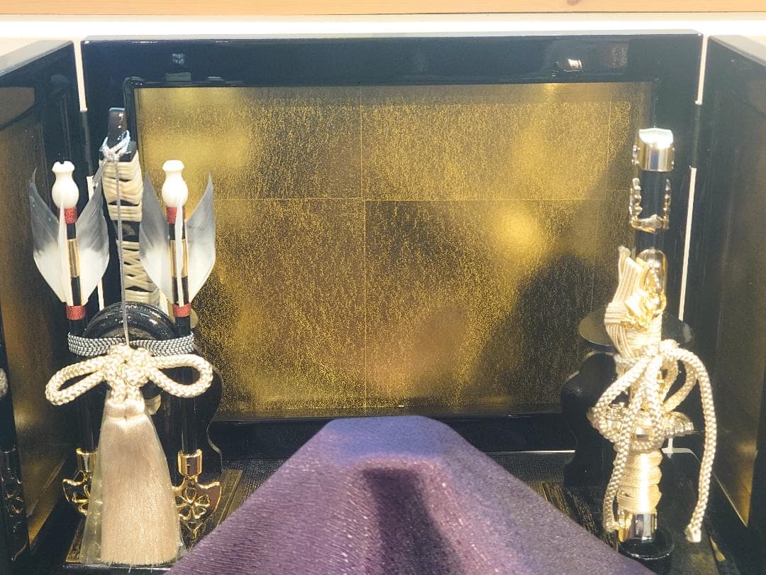 ●収納式　●五月人形フルセット●　中鍬形金兜　コンパクト