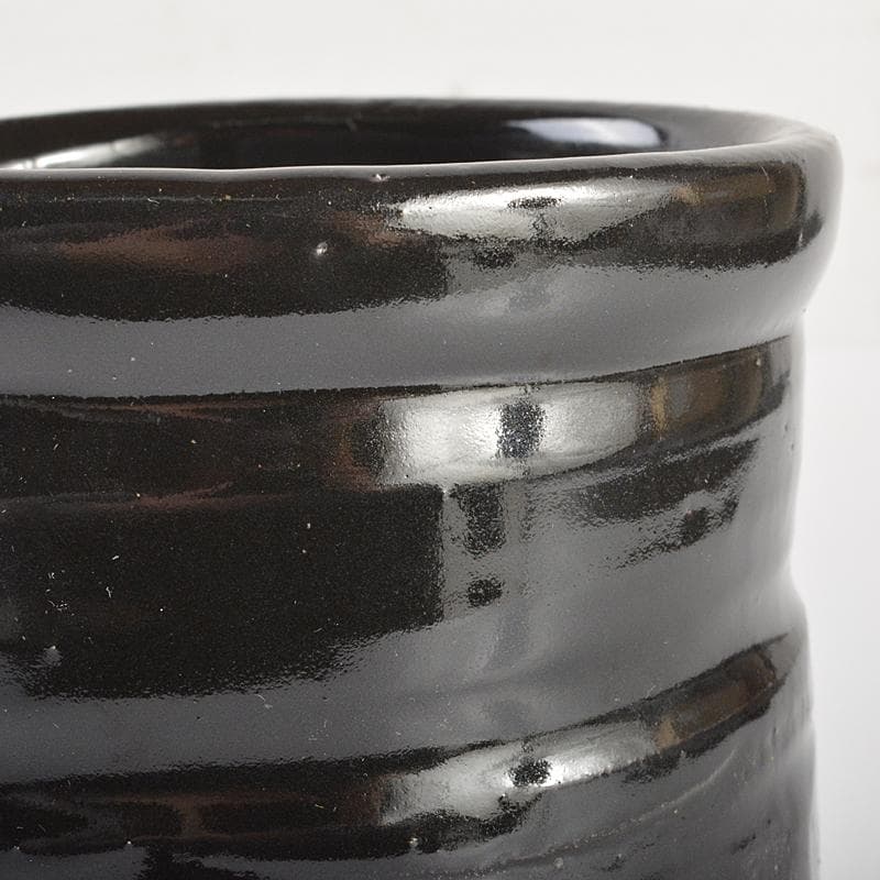 瀬戸焼 木村勝明（画仙斎白兎）作 染付 千寿老人文 筒茶碗 共箱 V