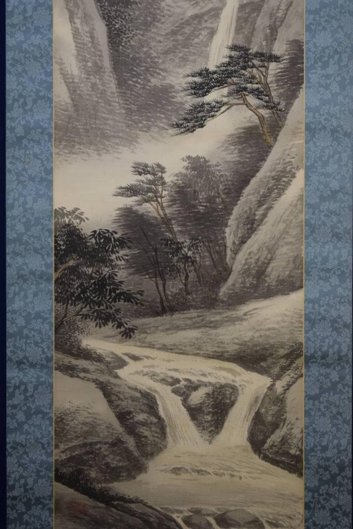 真作/水田硯山/夏山過雨図/桐共箱二重箱付/布袋屋掛軸HD-964 山水図 文化遺産オンライン