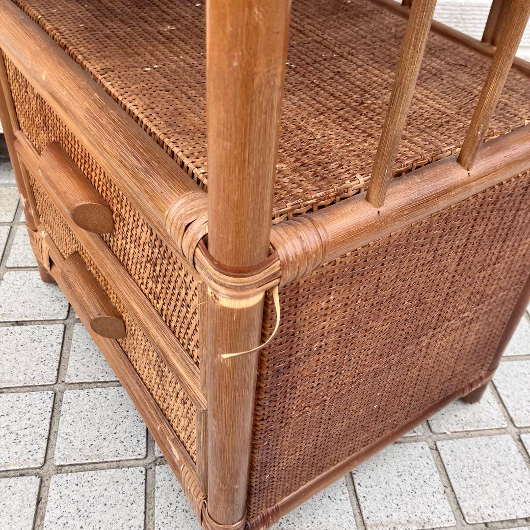 昭和レトロ アーチ型 ラタンラック シェルフ 飾り棚 ディスプレイ