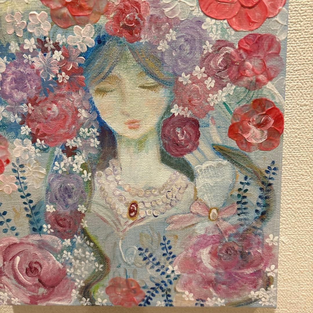 テクスチャーアート アクリル画 花の絵 人物 抽象画 開運アート 原画