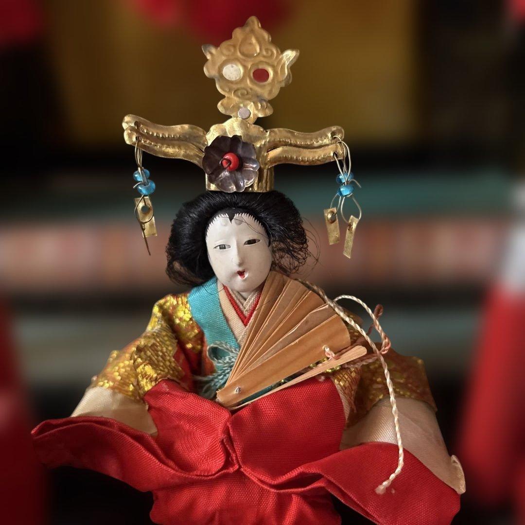 大正時代京都御所御殿お雛様アンティーク骨董品組立式福寿殿木箱非毛氈