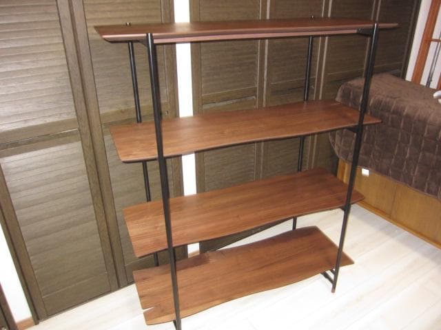 東谷 4段 オープンシェルフJPB-102 天然木ウォルナット/ スチール