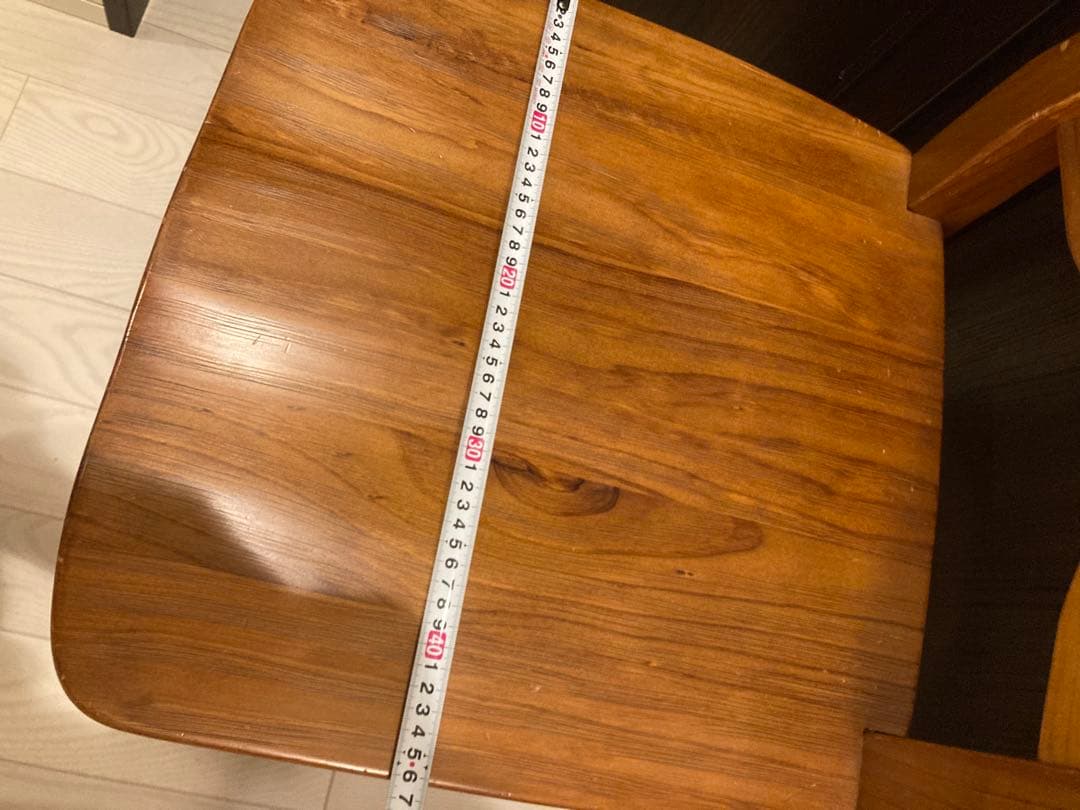 アンティーク　ビンテージ　木製ブラウンチェア 背もたれ3段　1脚