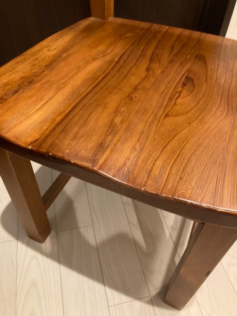 アンティーク　ビンテージ　木製ブラウンチェア 背もたれ3段　1脚