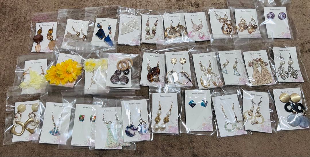 【SALE】ハンドメイドピアス 90点まとめ売り ハンドメイドアクセサリー