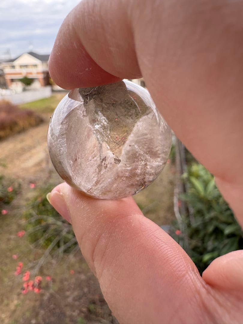 ホワイト千層ガーデン　ガーデンクォーツ　32ミリ