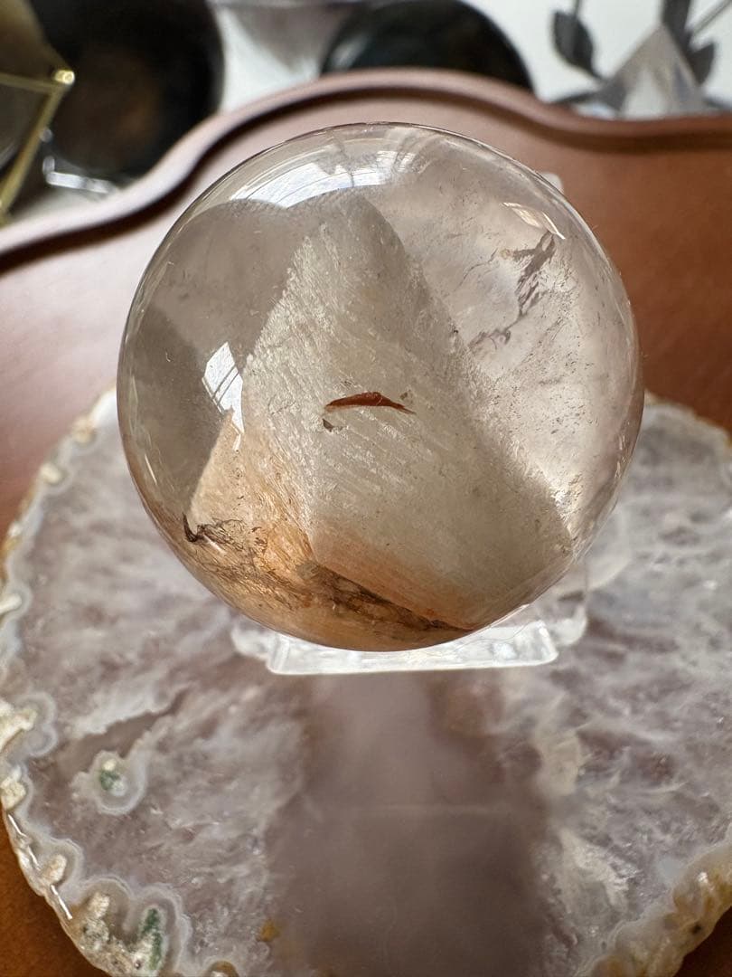 ホワイト千層ガーデン　ガーデンクォーツ　32ミリ