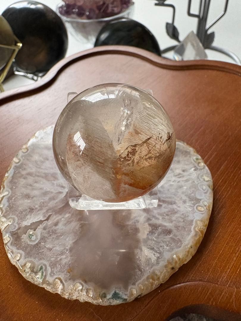 ホワイト千層ガーデン　ガーデンクォーツ　32ミリ