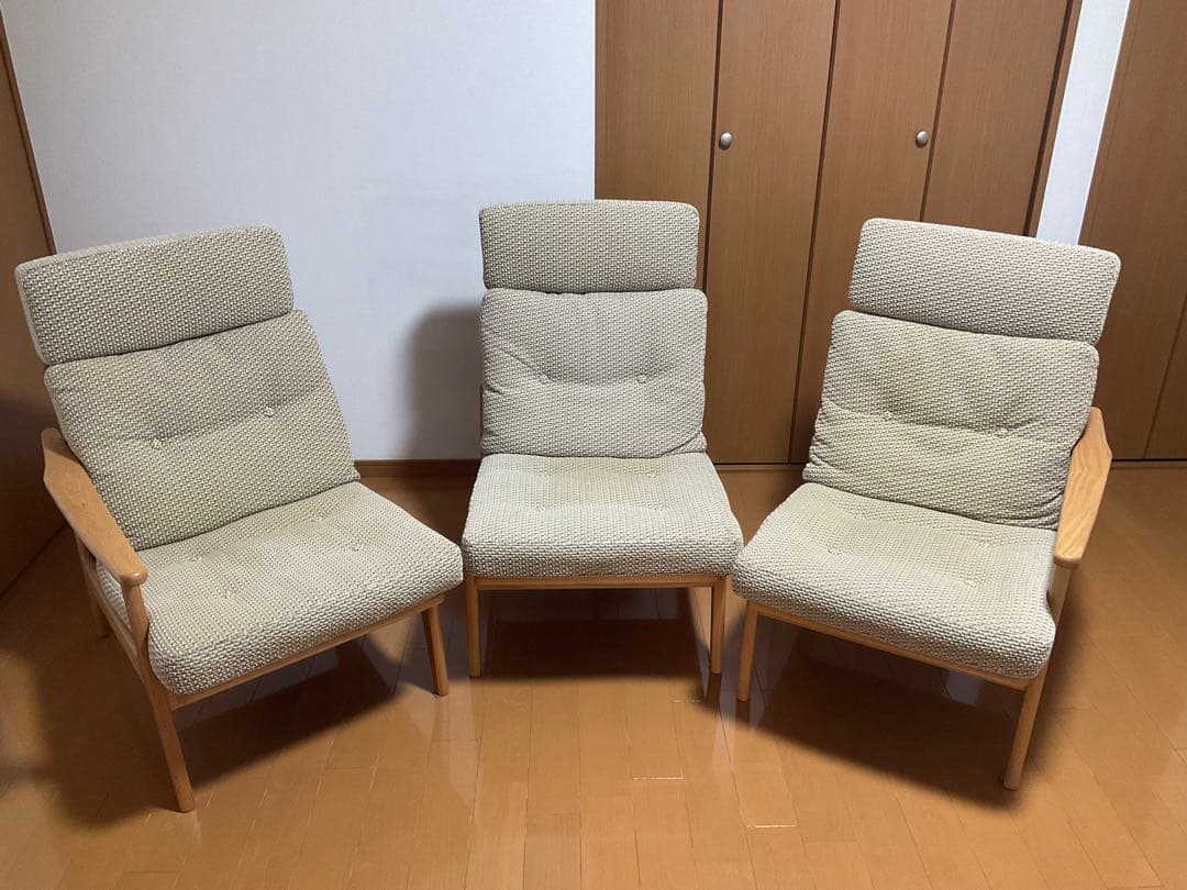 sum　マルニ60 オークフレームチェア3人掛けヘッドレスト付き