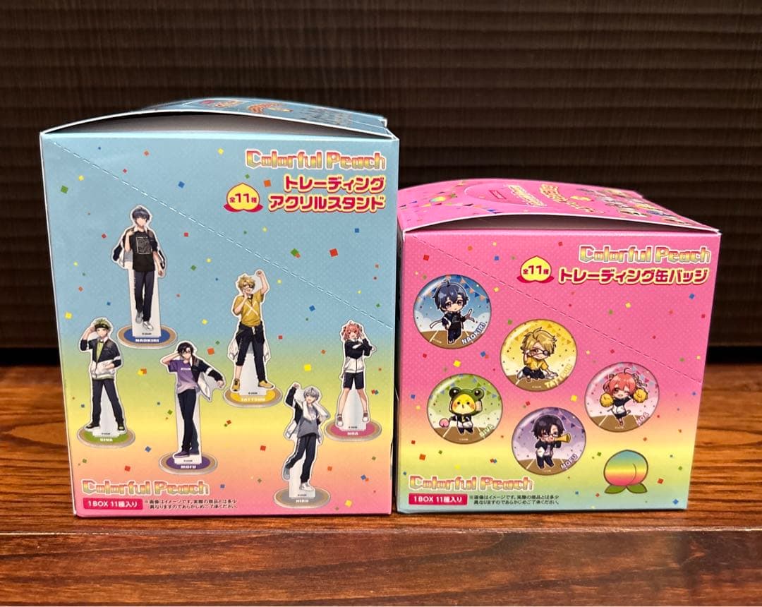 カラフルピーチ からぴち セブンイレブン アクリルスタンド 缶バッジ