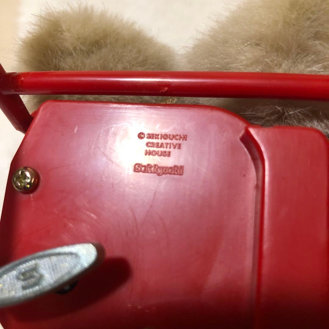 昭和レトロ【セキグチ】オルゴール　首振り　うさぎ　ぬいぐるみ　ロッキンチェアー