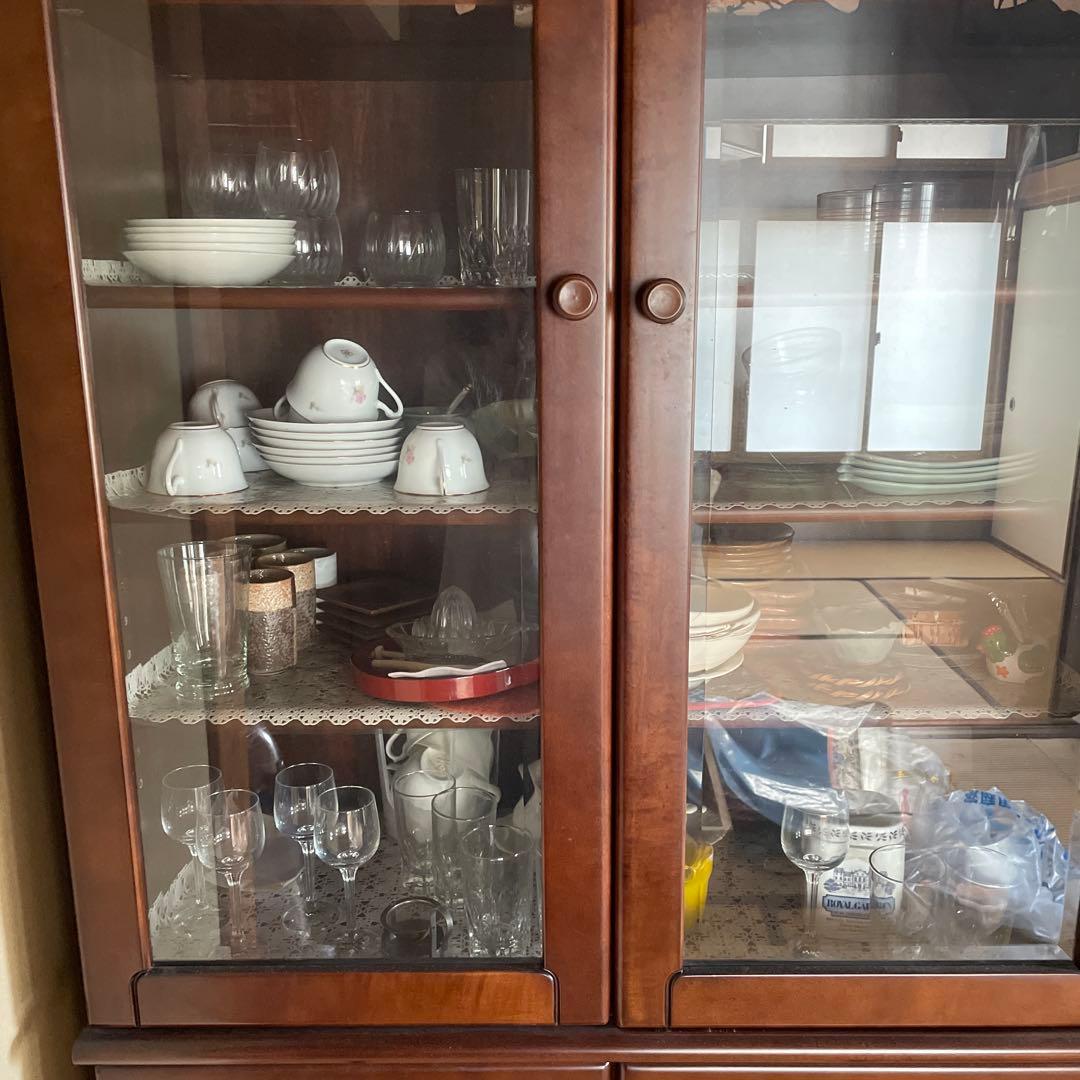 YAMAHA 食器棚　ガラス扉　昭和レトロ ヤマハの家具　ヴィンテージ家具