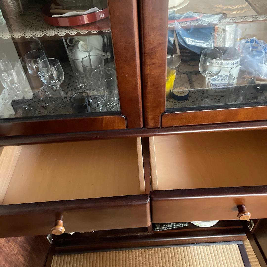 YAMAHA 食器棚　ガラス扉　昭和レトロ ヤマハの家具　ヴィンテージ家具