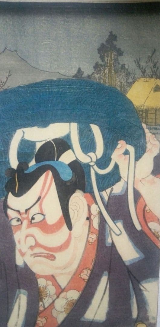 浮世絵、役者東海道(水口、石部間梅王)三代歌川豊国(歌川国貞)
