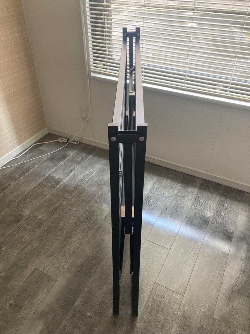 シングルベッドフレーム｜スチール製 折りたたみ式 ブラック 傷あり