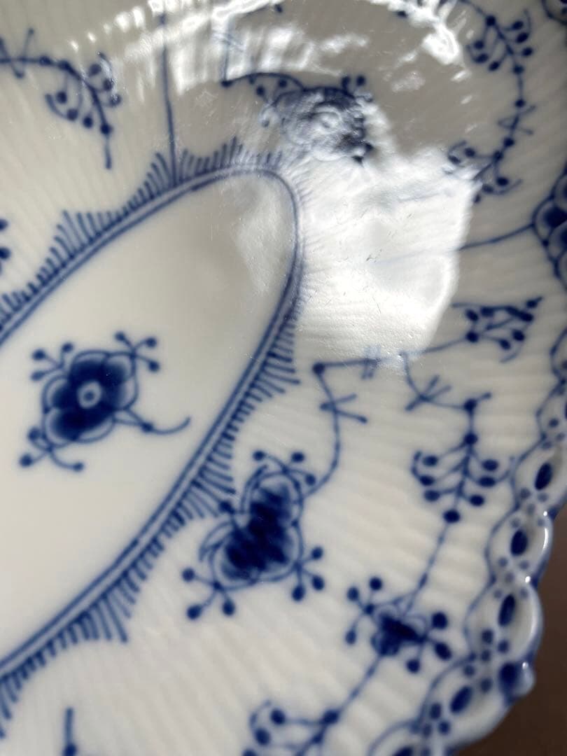 専用◇ ロイヤルコペンハーゲンブルーフルーテッドハーフレースピックルディッシュB