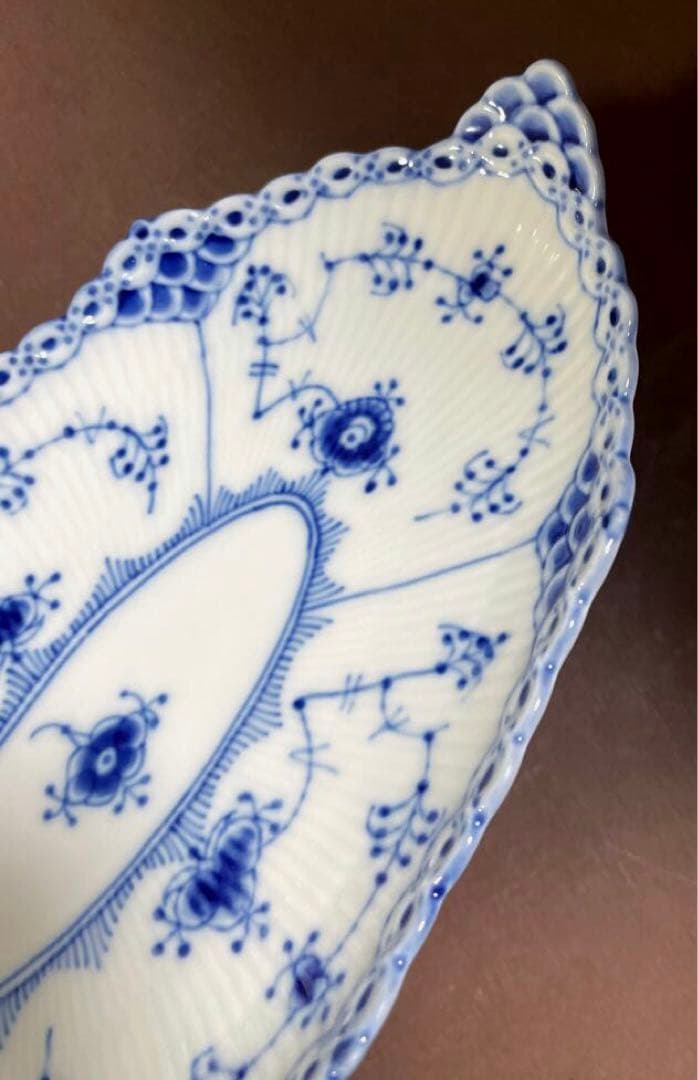 専用◇ ロイヤルコペンハーゲンブルーフルーテッドハーフレースピックルディッシュB