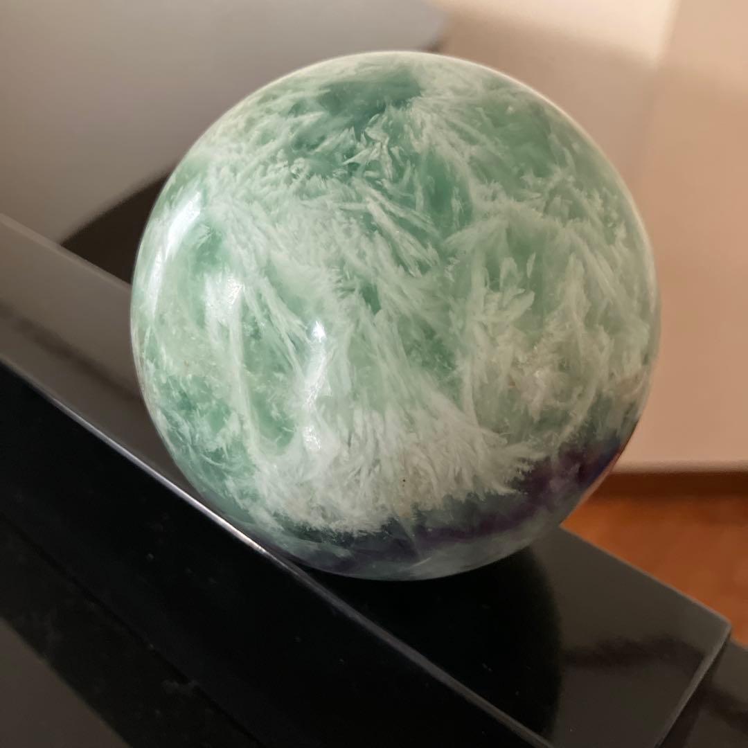 kdashさま専用大！エンジェルフェザーフローライト　スフィア　天然石置物