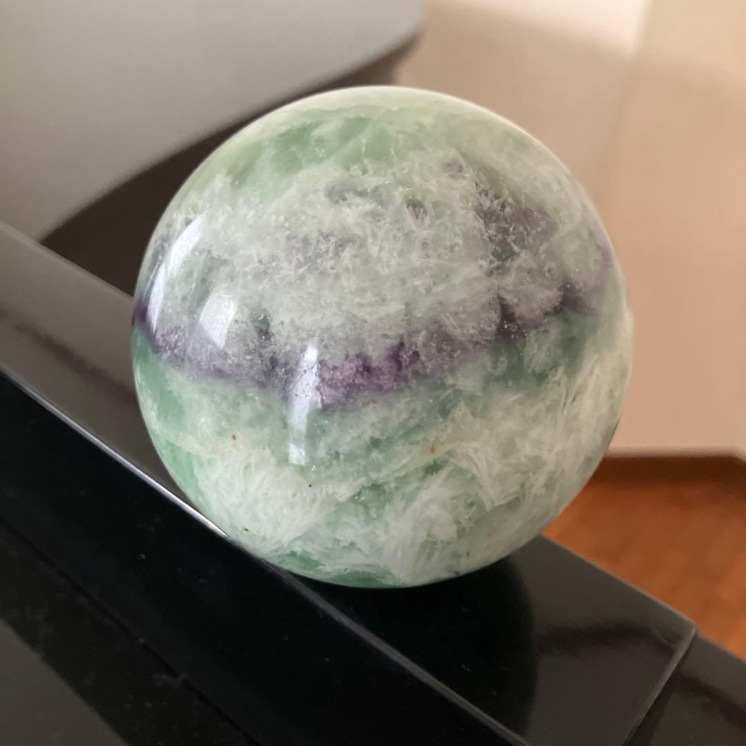 kdashさま専用大！エンジェルフェザーフローライト　スフィア　天然石置物