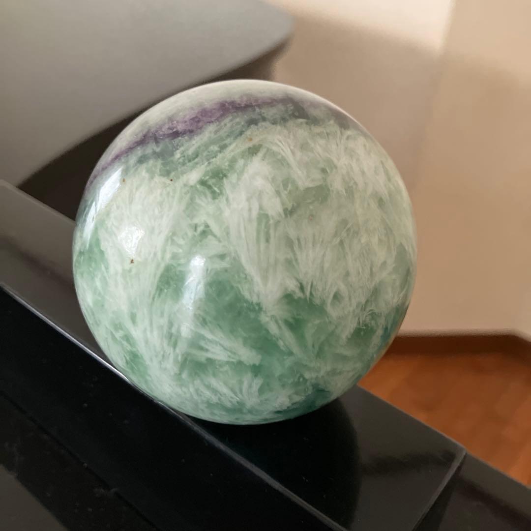 kdashさま専用大！エンジェルフェザーフローライト　スフィア　天然石置物